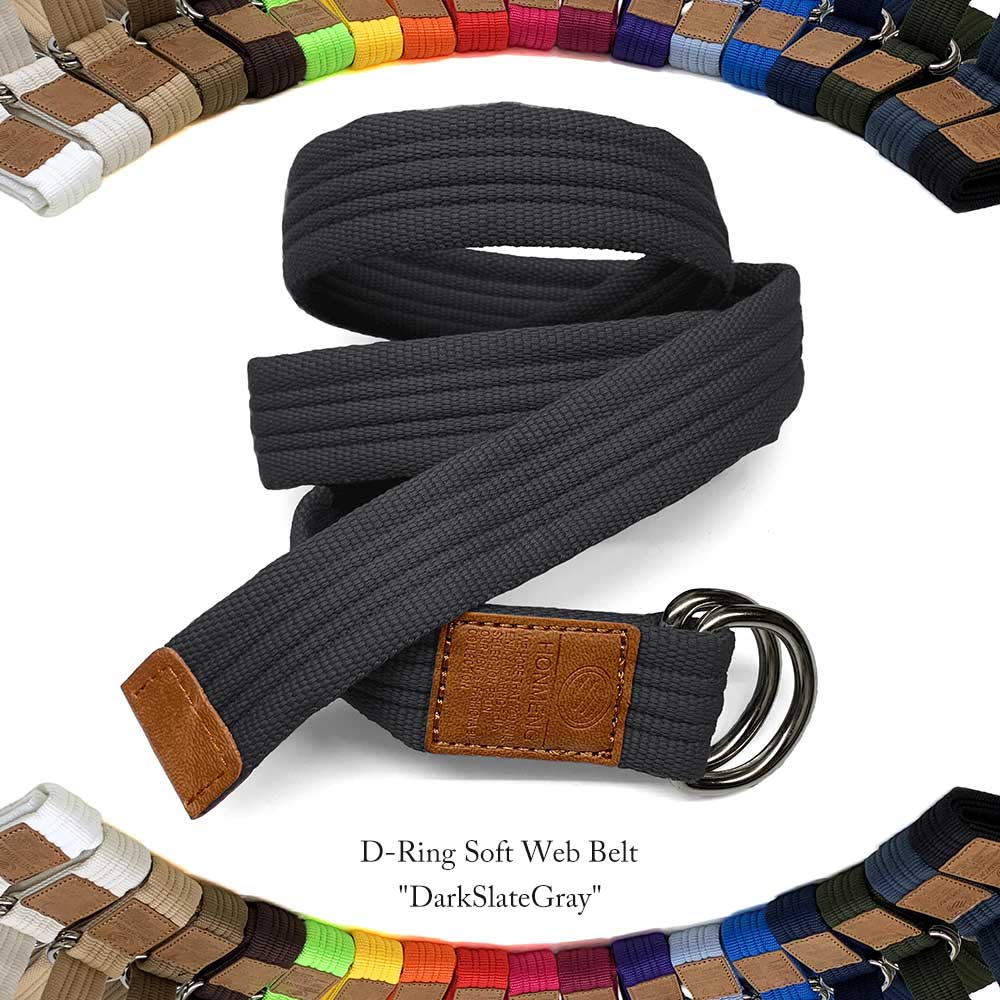 ڥͥݥб ֥ ե  ٥ D-Ring Soft Web Belt - Dark Slate Grey  ...