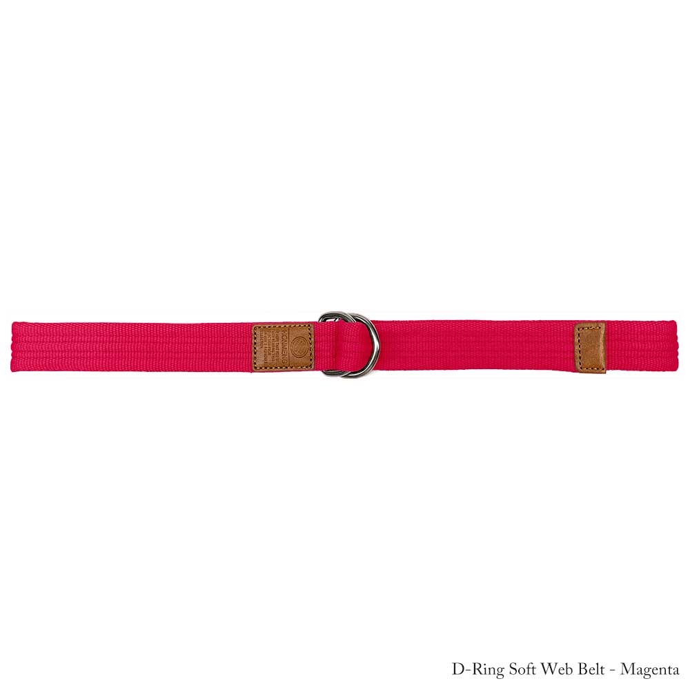 【ネコポス対応】 ダブルリング ソフト ウェブ ベルト D-Ring Soft Web Belt - Magenta ★ メンズ レディース ユニセックス バックル ウェブ ストレッチ フリーサイズ 無地 ウエスト W D リング ベーシック アウトドア キャンバス 通勤 通学 男性 女性 男女兼用 マゼンタ