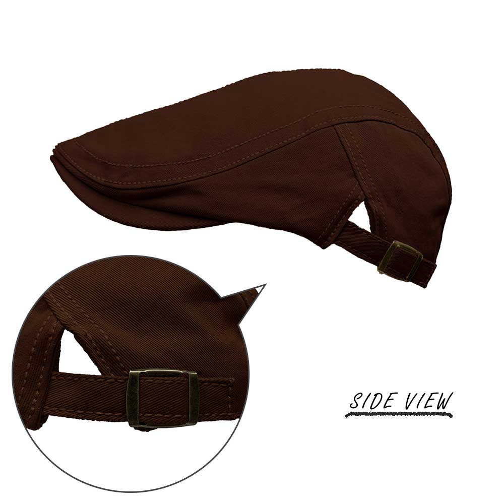 【ネコポス対応】ツイル地 ハンチング キャップ - ブラウン Twill Hunting Cap メンズ レディース 帽子 キャップ カーブ 曲がった つば バイザー フリー 無地 日除け 熱中症 対策 屋外 大きい オールシーズン キャスケット アウトドア キャンプ コットン 茶 日常 普段 使い