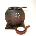 常滑焼茶香炉セット晶窯彫さくら日本製
