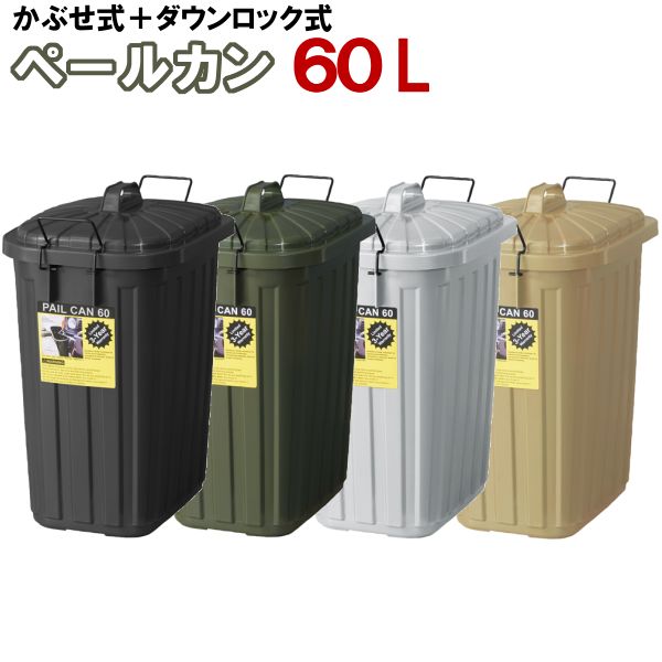 【ポイント5倍】ゴミ箱 60L ふた36cm 日本製 ペールカン おしゃれ 大容量 60 リットル ダストボックス ..