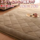 \最大1000円OFFクーポン/ 極厚 ラグ 190×190 約 2.5畳 マイクロファイバー 厚手 厚さ 5センチ スーパー ふかふか ラグマット おしゃれ かわいい マット 北欧 下敷き ラグマット