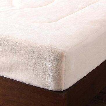 【送料無料】 ボックスシーツ ダブル 一体型 敷きパッド 吸湿発熱わた入り ベッドパッド 北欧 かわいい おしゃれ おすすめ 暖かい 冬 白