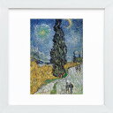 \最大1000円OFFクーポン/ 28×28cm スクエア額 【糸杉と星の見える道】 ゴッホ 額入り 高精細 巧芸画 手彩仕上 人気 絵画 名画 壁掛け 額付き インテリア アート 複製画 額縁 セット 玄関 店舗 額絵 贈り物 壁絵 おしゃれ オシャレ アート フレーム パネル