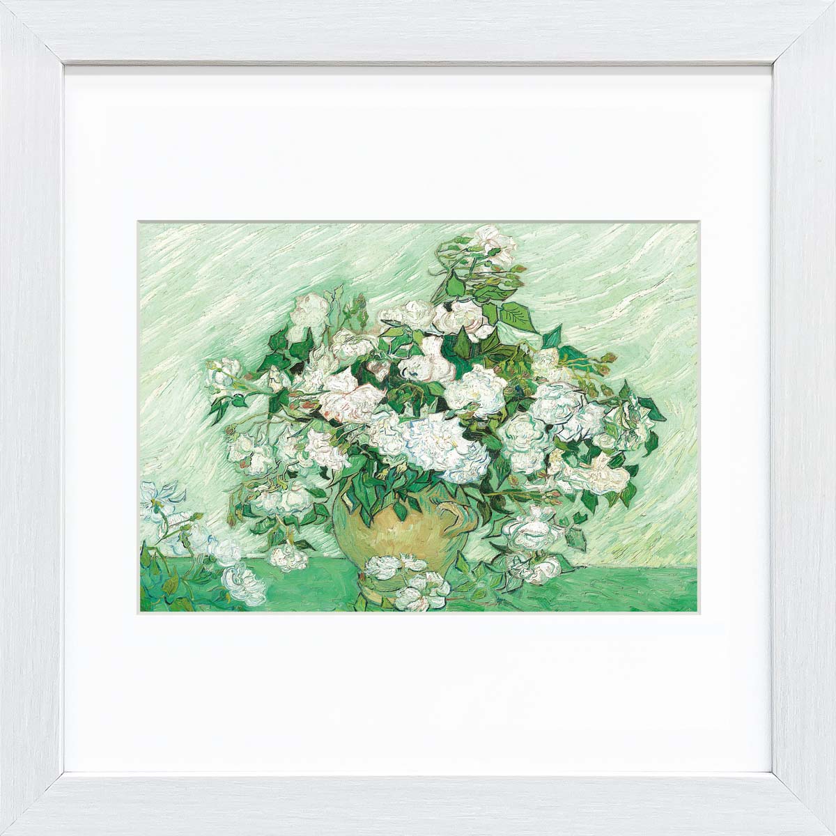 28×28cm スクエア額 【薔薇】 ゴッホ 額入り 高精細 巧芸画 手彩仕上 人気 絵画 名画 壁 ...