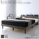 棚・コンセント付きデザインすのこベッド スタンダードボンネルコイルマットレス付き シングル 組立設置付(3)