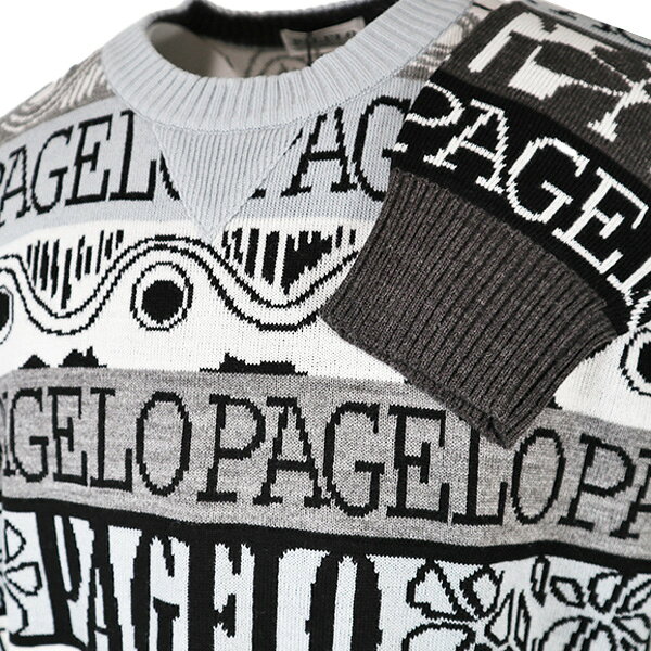 ・パジェロ 丸首 セーター50%OFF 23-24新作 秋冬 メンズ ロゴ柄 クルーネック【L】【LL】【ギフト包装無料】 ANGELO PAGELO　日本製 sw35-7006-07-05