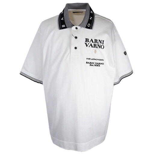 ・30%OFFバーニヴァーノ【LL】半袖ポロシャツ2024新作 春夏 メンズユニコーン&ロゴ刺繍 鹿の子織り ゴルフ 【ギフト包装無料】 BARNI VARNO 日本製 hs5014-01
