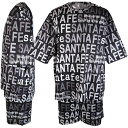 ・30%OFFサンタフェ 上下セット2025新作 春夏 メンズロゴプリント 丸首 五分袖Tシャツ+ショートパンツ 3L(52)/4L(54)【ギフト包装無料】 ...