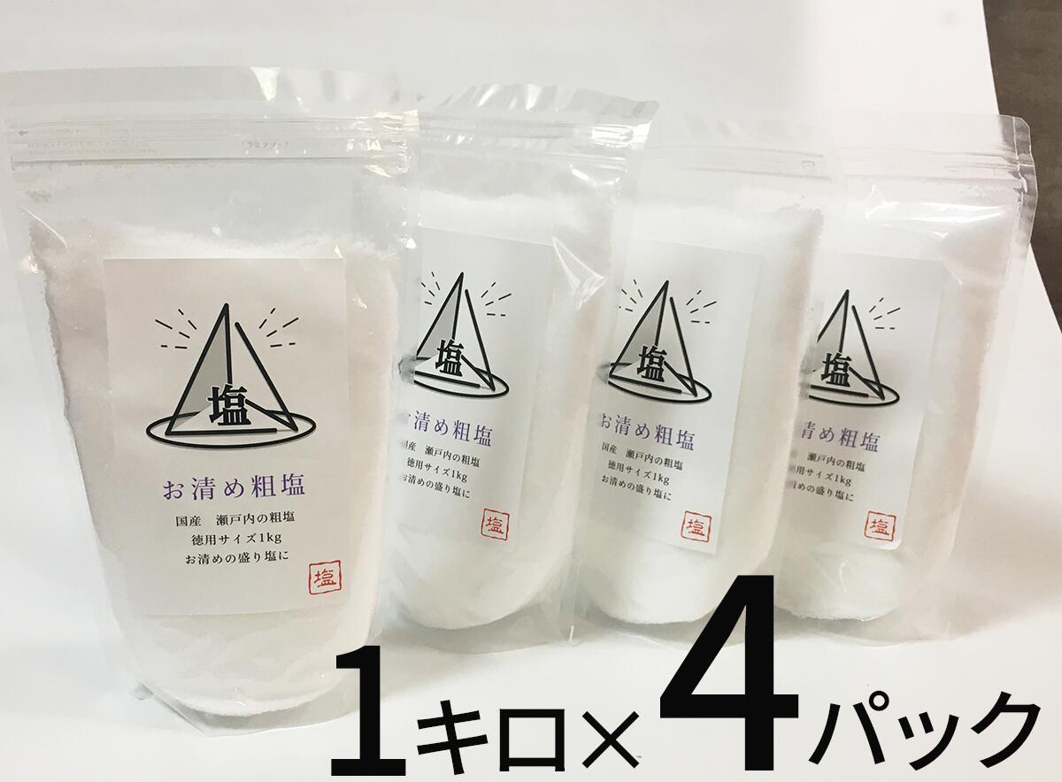 盛り塩 盛塩 清め塩 天然 粗塩 1kg 4パック 盛り塩セット 国産 塩 日本製 送料無料