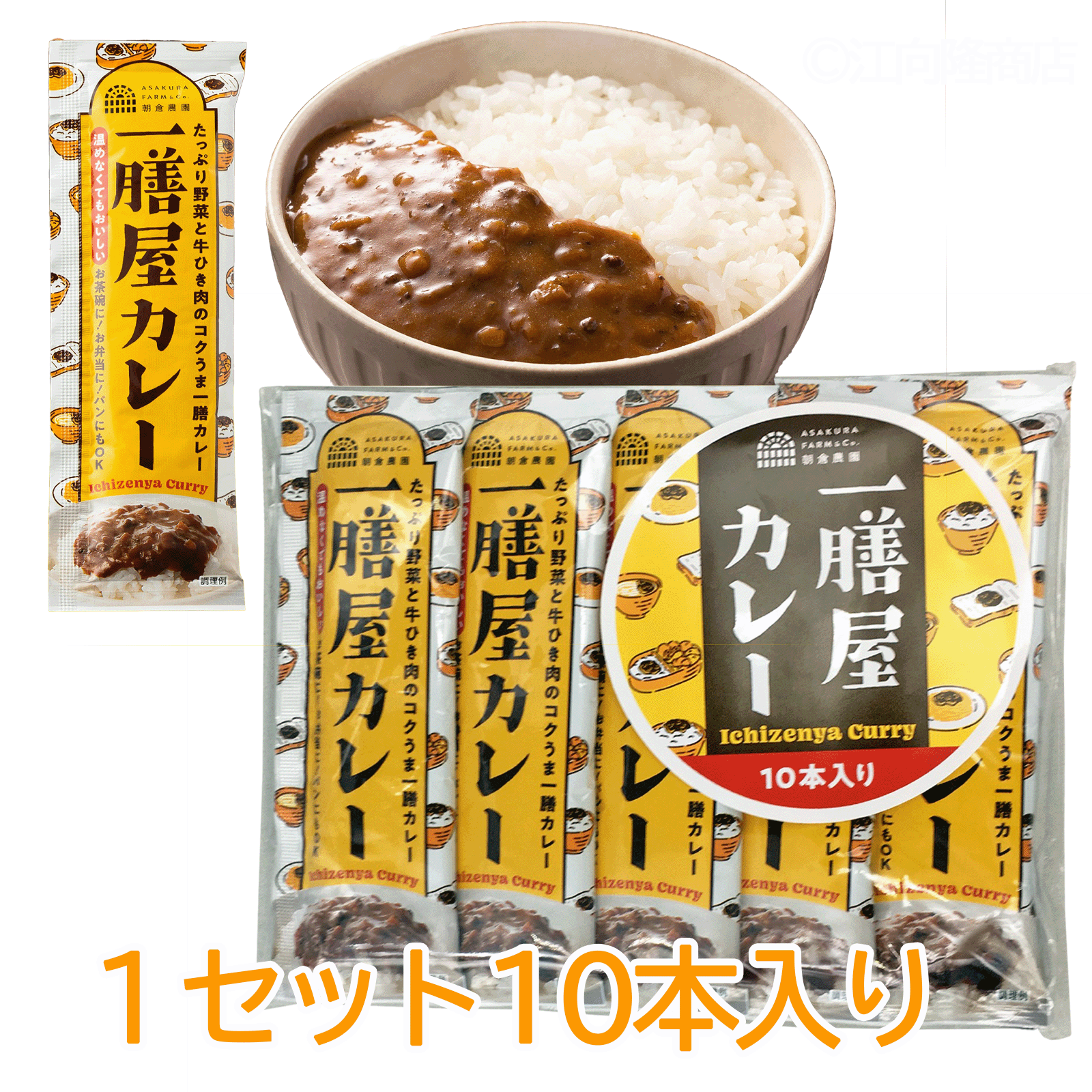 一膳屋カレー ひとくちカレー 40g×10本入り たっぷり野菜と牛ひき肉のコクうま　宮島醤油 プチカレー ちょっとカレー ちょこっとカレー お弁当に 日本製 送料無料