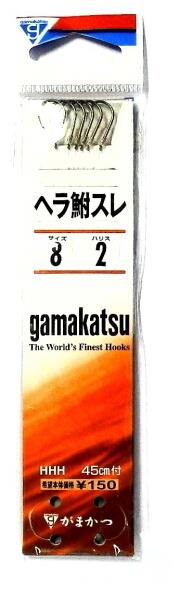 釣針 ヘラ鮒スレ サイズ8 ハリス2 がまかつ GAMAKATS #016227