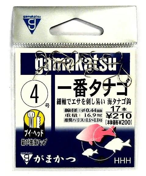 釣針 一番タナゴ 4号 がまかつ GAMAKATS #358372