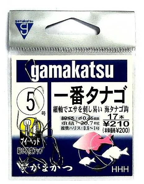 釣針 一番タナゴ 5号 がまかつ GAMAKATS #358389