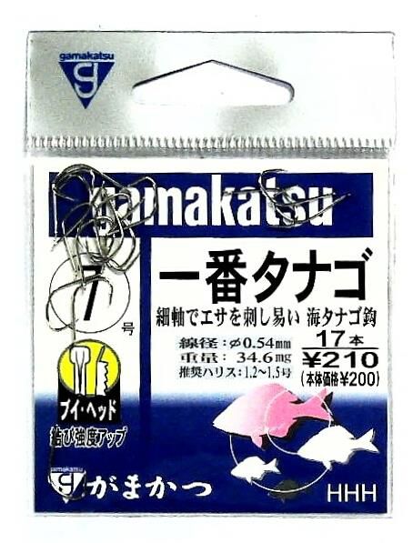 釣針 一番タナゴ 7号 がまかつ GAMAKATS #358402