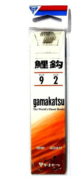 釣針 鯉針 サイズ9 ハリス2 がまかつ GAMAKATS #523463