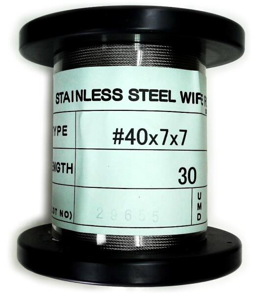 ステンレスワイヤー 30M #40 7×7 OCR JAPAN ミニワイヤーロープ