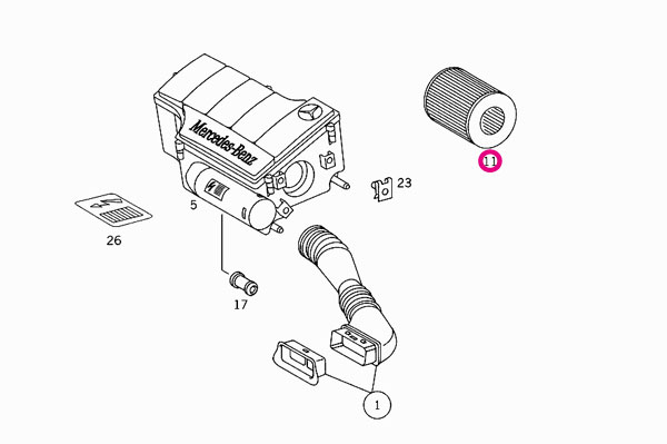 ベンツ バネオ(W414) 414700用 エアフィルター Mercedes-Benz メルセデス・ベンツ ☆送料無料☆