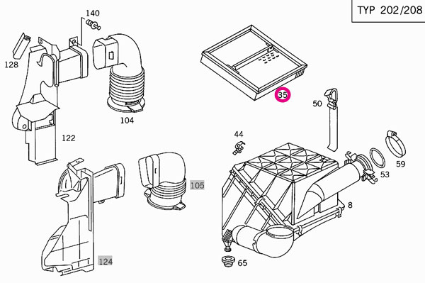 ベンツ CLK(W208) 208335用 エアフィルター Mercedes-Benz メルセデス・ベンツ ☆送料無料☆