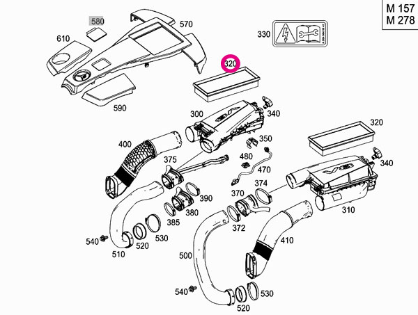 ベンツ Sクラス(W221) 221073用 エアフィルター 2個セット Mercedes-Benz メルセデス・ベンツ ☆送料無料☆