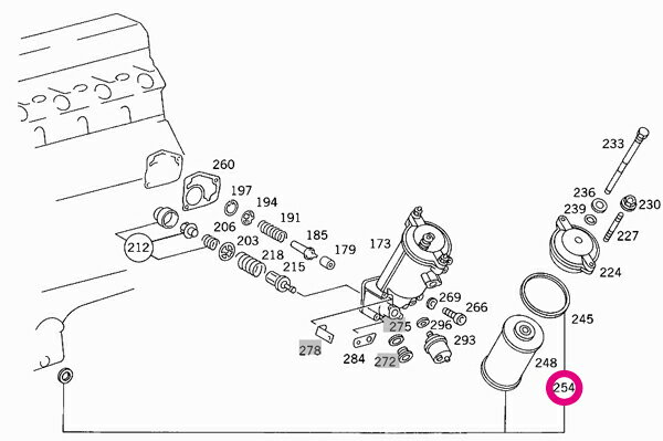 ベンツ Eクラスステーションワゴン(T124) 124193用 オイルフィルター Mercedes-Benz メルセデス・ベンツ ☆送料無料☆