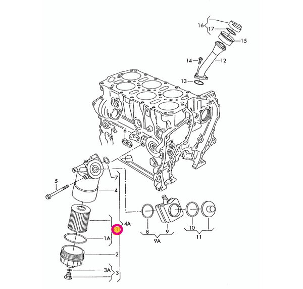 VW パサートCC B6 3CBWSC オイルフィルター Volkswagen フォルクスワーゲン | V6 4モーション