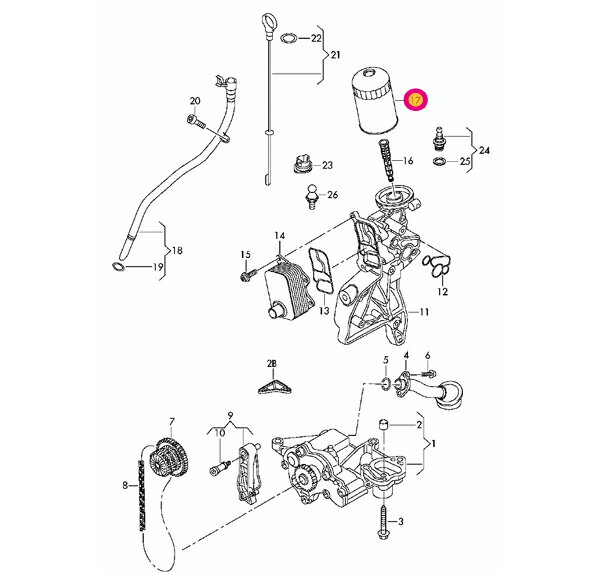 VW ゴルフ6 1KCCZ用 オイルフィルター Volkswagen フォルクスワーゲン ☆送料無料☆ 2