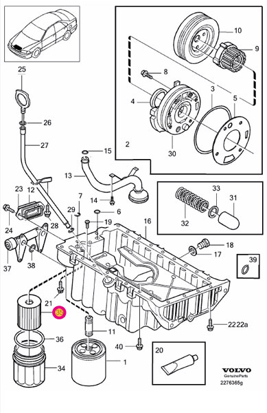 VOLVO ボルボ S60 RB5244T用 オイルフィルター ☆送料無料☆