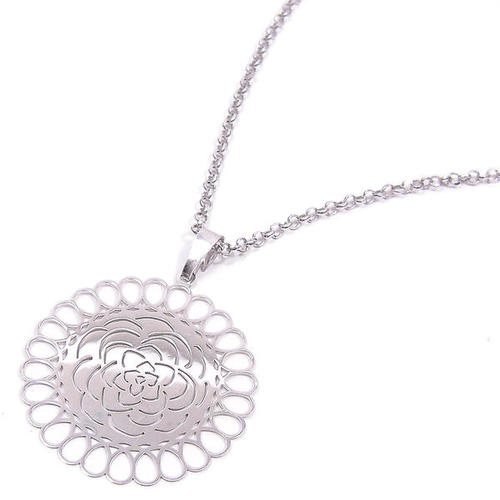 ネックレス ペンダント シルバー925 レディース バラの透かしプレート イタリア製