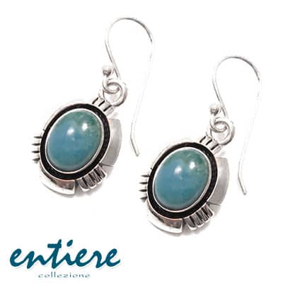 Rakuten - ピアス レディース ターコイズ オーバル いぶし フック ゆれる 両耳用 entiere アンティエーレ E-1392 TQ