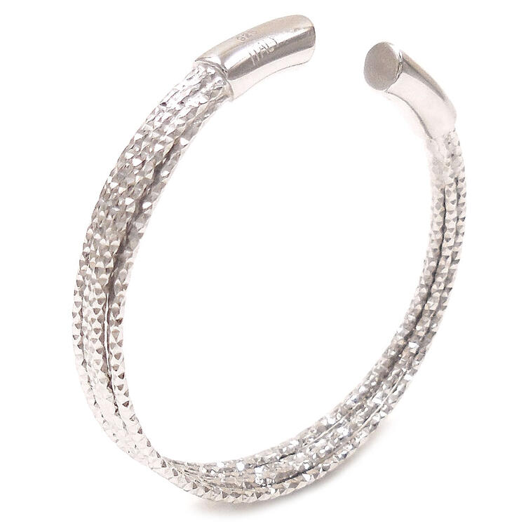 イヤーカフ イヤカフ グリッターサークル 横向き Lサイズ シルバー925 ロジウムコーティング レディース FRABOSO フラボッソ プレゼント ギフト