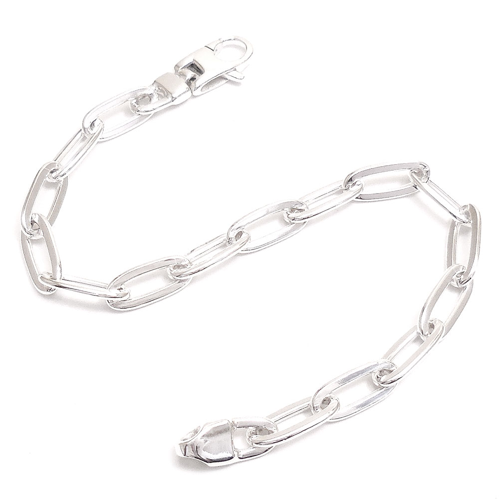 Rakuten - SATURNO サツルノ ブレスレット 長アズキチェーン 19.5cm 5.5mm シルバー925 レディース メンズ