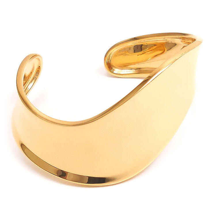 バングル レディース シルバー925 18金メッキ ウェーブデザイン プレゼント ギフト 贈り物