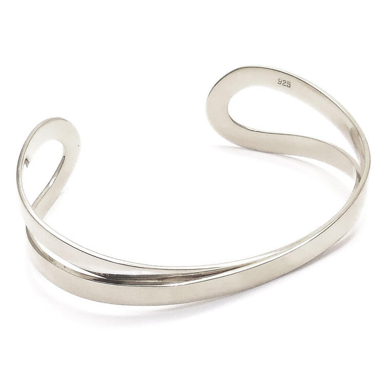 バングル レディース シルバー925 ロジウムメッキ クロスデザイン プレゼント ギフト 贈り物