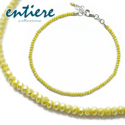 アンクレット つけっぱなし スワロフスキー レディース メンズ イエロー entiere アンティエーレ BF37584 24cm