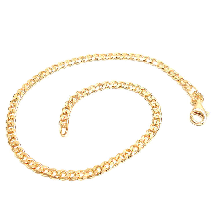 アンクレット つけっぱなし メンズ 喜平チェーン 3.5mm 26cm シルバー925 18金メッキ