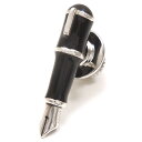 ピンブローチ ラペルピン シルバー925 ペン 万年筆 ブラック エナメル彩色 イタリア製 サツルノ インポート メンズ レディース プレゼント ギフト