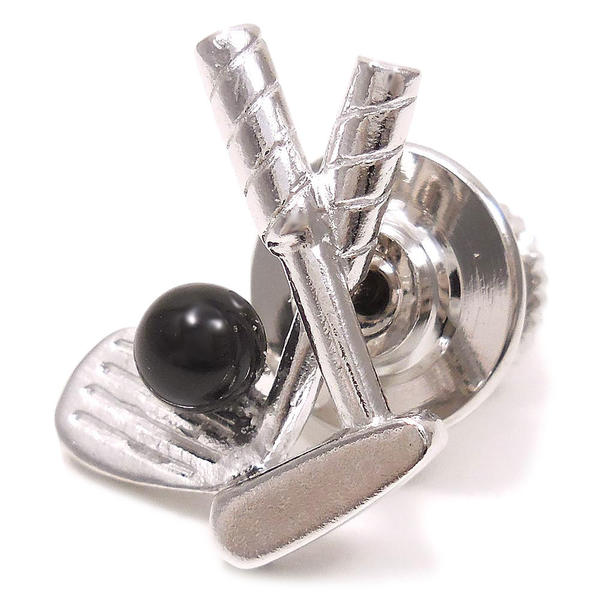 ピンブローチ ラペルピン シルバー925 ゴルフクラブ ボール オニキス レディース メンズ プレゼント ギフト