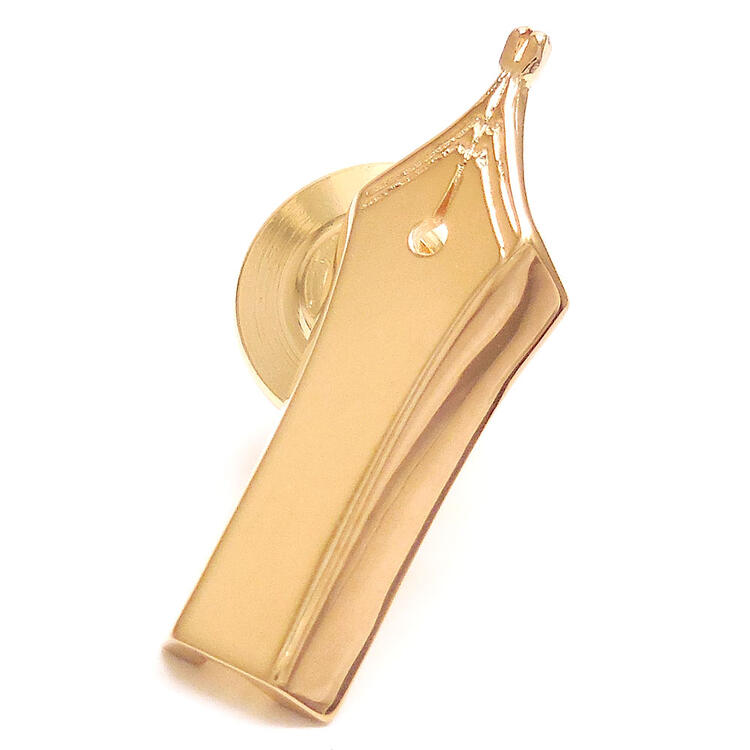 entiere アンティエーレ ピンブローチ ラペルピン 万年筆 ペン先 シルバー925 18金メッキ メンズ レディース