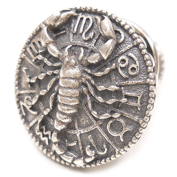 ブローチ ラペルピン シルバー925 12星座 蠍座 さそり座 メンズ