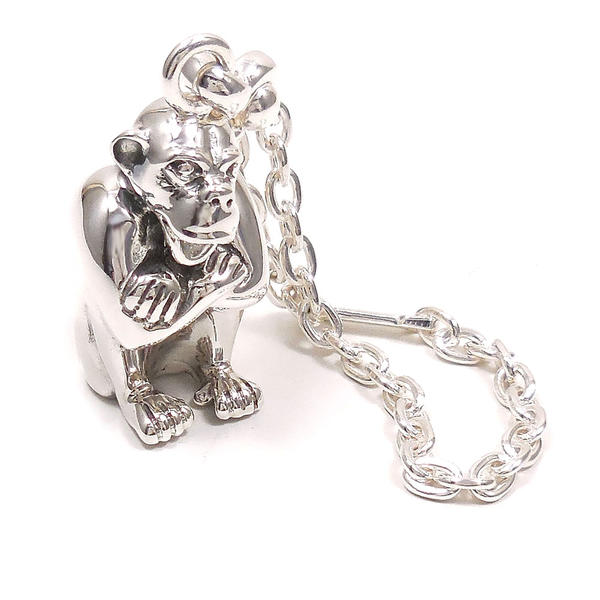 Rakuten - キーホルダー キーチェーン シルバー925 猿 イタリア製 サツルノ インポート プレゼント ギフト