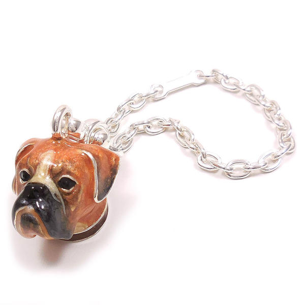 Rakuten - キーホルダー キーチェーン シルバー925 マスティフ エナメル彩色 イタリア製 サツルノ インポート プレゼント ギフト