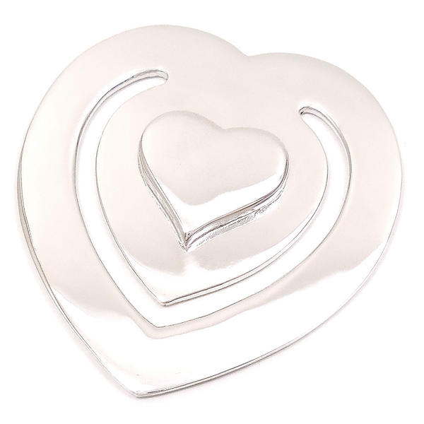 クリップ シルバー925 名入れ イニシャル刻印 ハートシェイプ ハート飾り