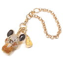 キラキラ バッグチャーム ねずみ ネズミ ゴールドカラー