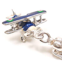 サツルノ:飛行機のシルバーキーホルダー