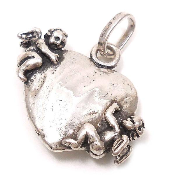 チャーム ペンダントトップ シルバー925 いぶし銀 天使 ハート イタリア製 GIOVANNI RASPINI ジョバンニ・ラスピーニ インポート レディース...