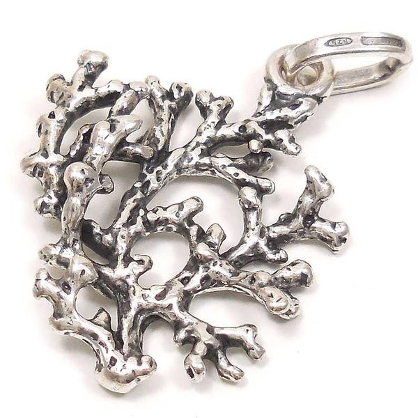 チャーム ペンダントトップ シルバー925 いぶし銀 珊瑚 サンゴ イタリア製 GIOVANNI RASPINI ジョバンニ・ラスピーニ インポート レディース...