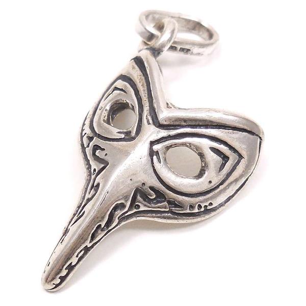 チャーム ペンダントトップ シルバー925 いぶし銀 ベネチアンマスク ペストマスク くちばしマスク 中世の医者の仮面 イタリア製 GIOVANNI RASPI...