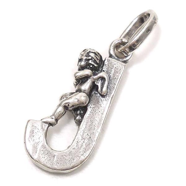 チャーム ペンダントトップ シルバー925 いぶし銀 イニシャル 天使 J イタリア製 GIOVANNI RASPINI ジョバンニ・ラスピーニ インポート レ...