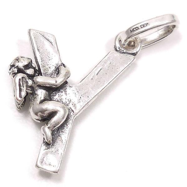 チャーム ペンダントトップ シルバー925 いぶし銀 イニシャル 天使 Y イタリア製 GIOVANNI RASPINI ジョバンニ・ラスピーニ インポート レ...